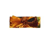 BLWSLC Girasole giallo su sfondo marrone Fascia per capelli con fiocco, un accessorio per capelli per neonati e neonati, adatto per bambini da 0 a 6 mesi