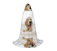 BLWSLC Golden Retriever Puppies - Mantella con cappuccio per adolescenti, per cosplay, travestimenti e feste