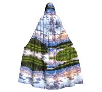 BLWSLC Grand Teton National Park - Mantella con cappuccio stampata, lunga mantella decorativa, adatta per cosplay, spettacoli teatrali o feste di festa.