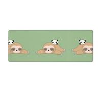 BLWSLC Grande tappetino da scrivania con simpatico panda e bradipo stampato con fondo in gomma per tastiera adatto per l'uso in ufficio