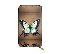 BLWSLC Graziosa pochette lunga con farfalla, portafoglio con cerniera, porta carte, borsa portatile da viaggio per monete adatta per viaggi e uso quotidiano