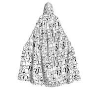 BLWSLC Halloween divertente cane e pecora stampato mantello con cappuccio festivo adatto per feste di famiglia di Halloween