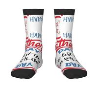 BLWSLC Happy Father's Day Dad Patterned 1 Calzini neri a metà polpaccio, caldi e decorativi, adatti per la corsa e il calcio., 3 nero, One Size