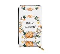 BLWSLC Hello Autumn - Pochette lunga con cerniera, porta carte, portamonete da viaggio portatile, adatta per viaggi e uso quotidiano
