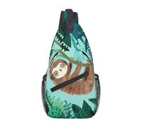 BLWSLC Hug Tree Bradipo Borsa a tracolla con stampa, borsa a tracolla da uomo, adatta per escursioni, viaggi, ciclismo