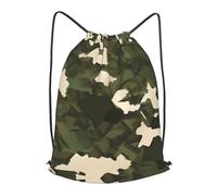 BLWSLC Il camuffamento dell'esercito ha stampato il portatile della borsa del cordone della palestra dello zaino del cordone, nero, Medium