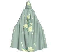 BLWSLC Il mantello con cappuccio con motivo gigli bianchi dei cartoni animati è perfetto per Halloween, carnevale, feste a tema e anche come costume da vampiro.