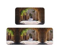 BLWSLC Italian Street - Set di 2 tappetini antiscivolo per lavello da cucina, adatto per lavanderia e ingresso