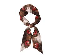 BLWSLC Le sciarpe di seta da donna stampate in chicchi di caffè e tazza possono essere utilizzate come fasce per capelli, sciarpe o accessori per borse.