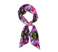 BLWSLC Le sciarpe di seta da donna stampate rosa e farfalle possono essere utilizzate come fasce per capelli, sciarpe o accessori per borsette.