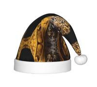 BLWSLC Leopardo in una giacca di pelle Cappelli di Natale per bambini cappelli da festa stampati adatti per feste di Natale decorazioni per riunioni di famiglia