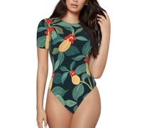 BLWSLC Life Fruit on the Vine - Body intero da donna a maniche corte, da indossare da solo o a strati, Nero, S