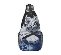 BLWSLC Little Tiger in Space - Borsa a tracolla da uomo con stampa casual, con tracolla regolabile, adatta per la corsa e l'escursionismo