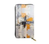 BLWSLC Lungo cinturino grigio e giallo arte astratta pittura stampata lunga frizione adatta per gite viaggi escursioni