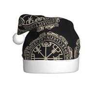 BLWSLC Magical Design Norrene Runes Compass Patterned Adult Christmas Hat Cappelli decorativi, adatti per Capodanno, feste di vacanza o Natale