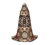 BLWSLC Mantello con cappuccio lungo e medio stampato con tracce simmetriche per feste di festa, cosplay e feste in maschera