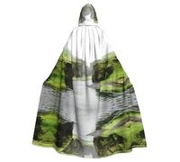 BLWSLC Mantello con cappuccio multicolore per adulti con stampa di fiumi della natura della valle del partito adatto per spettacoli teatrali e feste
