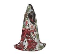 BLWSLC Mantello con cappuccio per adolescenti con pupazzo di neve e uccellino, 3 taglie S, perfetto per feste e spettacoli teatrali