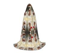 BLWSLC Mantello con cappuccio per cosplay, travestimento e festa di vacanza con motivo cavallo e rosa