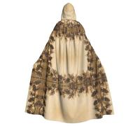 BLWSLC Mantello con cappuccio per Halloween, con bordo a pigna, per adulti, con stampa, adatto per feste e cosplay