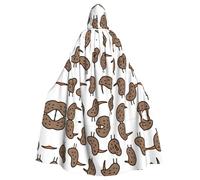 BLWSLC Mantello con cappuccio per Halloween, per adulti, Kiwi, uccellino, con stampa, adatto per feste e cosplay