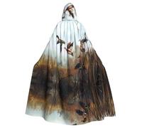 BLWSLC Mantello con cappuccio per Halloween, per adulti, per caccia, volo, selvaggio, stampato, adatto per feste e cosplay