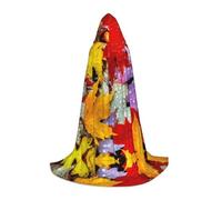 BLWSLC Mantello con cappuccio stampato con foglie d'acero autunnali Cosplay Mantello con cappuccio perfetto per cosplay Una vacanza essenziale M