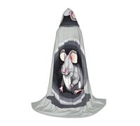 BLWSLC Mantello con cappuccio stampato Mouse in the Hole per adolescenti senza cerniera Mantello con cappuccio adatto per cosplay e spettacoli teatrali piccolo