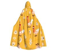 BLWSLC Mantello con cappuccio stampato pulcino di pollo per adulti vacanza mantello con cappuccio adatto per spettacoli e feste