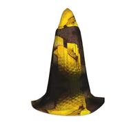 BLWSLC Mantello con cappuccio stampato serpente giallo Cosplay mantello con cappuccio perfetto per cosplay Una vacanza essenziale L