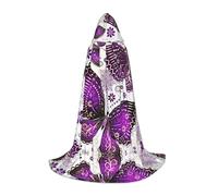 BLWSLC Mantello con cappuccio viola e oro stampato con farfalle Cosplay perfetto per cosplay Una vacanza essenziale M