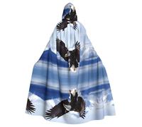 BLWSLC Mantello per feste di vacanza con cappuccio, per adulti, con aquila, grande mantello con cappuccio, adatto per feste di vacanza e spettacoli sul palcoscenico