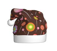 BLWSLC Motivo Candy Lollipop (1) cappelli di Babbo Natale stampati, cappelli decorativi, adatti per copricapo per feste di Natale e Capodanno, spettacoli teatrali