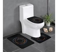 BLWSLC Mysterious Cosmic Black Holes Set di 3 tappetini da bagno stampati, adatti per WC a forma di U, vasche da bagno e docce