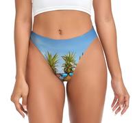 BLWSLC Ocean Beach Ananas Mutandine perizoma senza cuciture, stile a vita bassa, adatto per leggings e pantaloncini da yoga, Nero , 4XL