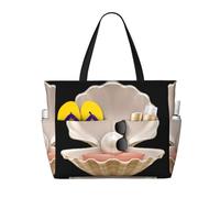 BLWSLC Ocean Realistic Beautiful Opened Shell Patterned tote borsa da viaggio, organizer di grande capacità, adatta per vacanze e viaggi.