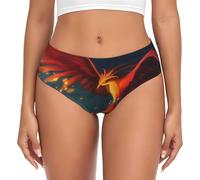 BLWSLC Orange Red Phoenix - Slip da donna a vita bassa con motivo Phoenix, biancheria intima basic per tutte le stagioni, taglie XS-4XL, Nero , 3XL