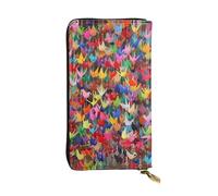 BLWSLC Origami Paper Cranes, pochette lunga con cerniera, porta carte, borsa portatile da viaggio adatta per viaggi e uso quotidiano