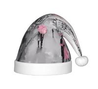 BLWSLC Paris Street Torre Eiffel rosa floreale stampato cappelli di Natale per bambini, cappelli decorativi adatti per Natale, feste di Capodanno, ecc.