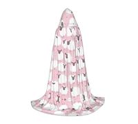 BLWSLC Pecora bianca su sfondo rosa stampato mantello con cappuccio Cosplay mantello con cappuccio perfetto per cosplay Una vacanza essenziale M
