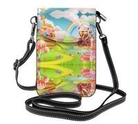 BLWSLC Piccola borsa a tracolla leggera Candy Land stampata borsa a tracolla da donna con scomparti per carte adatta per l'uso quotidiano e per i viaggi