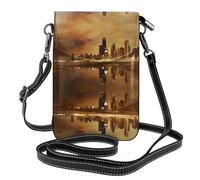 BLWSLC Piccola borsa a tracolla leggera Chicago City stampata borsa a tracolla da donna con scomparti per carte adatta per l'uso quotidiano e da viaggio