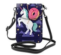 BLWSLC Piccola borsa a tracolla leggera con stampa unicorni ciambella arcobaleno borsa a tracolla da donna con scomparti per carte adatta per l'uso quotidiano e da viaggio