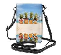 BLWSLC Piccola borsa a tracolla leggera Ocean Beach Pineapples stampata borsa a tracolla da donna con scomparti per carte adatta per l'uso quotidiano e da viaggio