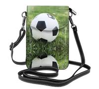 BLWSLC Piccola borsa a tracolla leggera Soccer Ball On Grassy stampata borsa a tracolla da donna con scomparti per carte adatta per l'uso quotidiano e da viaggio