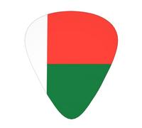 BLWSLC Plettri per chitarra con bandiera del Madagascar, per suonatori acustici, elettrici e musicisti, 12 plettri in 3 diversi spessori