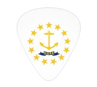 BLWSLC Plettri per chitarra con bandiera del Rhode Island, per suonatori acustici, elettrici e musicisti, 12 plettri in 3 diversi spessori
