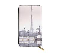 BLWSLC Pochette lunga con Torre Eiffel, portafoglio con cerniera, porta carte, borsa portatile da viaggio per monete adatta per viaggi e uso quotidiano