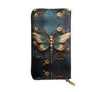 BLWSLC Pochette lunga da polso color oro delicata libellula fiore stampato lungo pochette adatta per gite viaggi escursioni