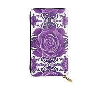 BLWSLC Pochette lunga da polso con belle rose viola stampate lunga adatta per gite viaggi escursioni